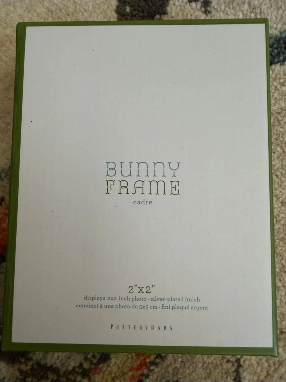 Pottery Barn Bunny Frame 2x2 silver frame